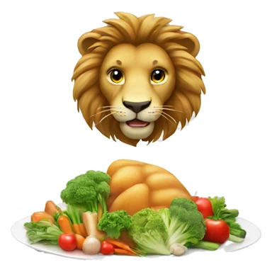 lion eat vegitable sticker