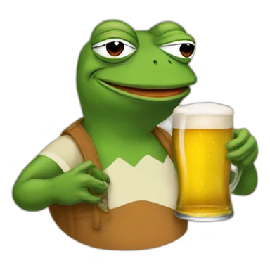 Pepe frog with a beer sticker