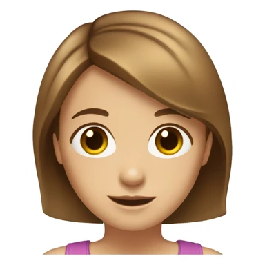 Light brown hair shoulder length hair with brown eyes girl sticker