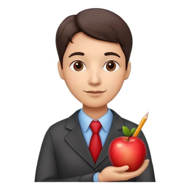 Teacher with Apple small Pencil and chalkboard sticker