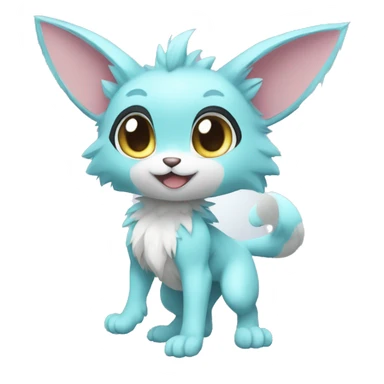 Anthro-Pastel-Fur-Sona-Chibi-Shiny-Fakémon full body sticker
