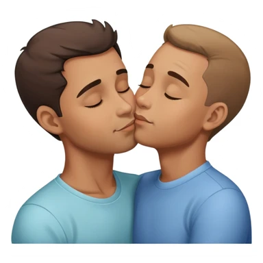 Father giving his child a gentle kiss on the forehead, family love sticker