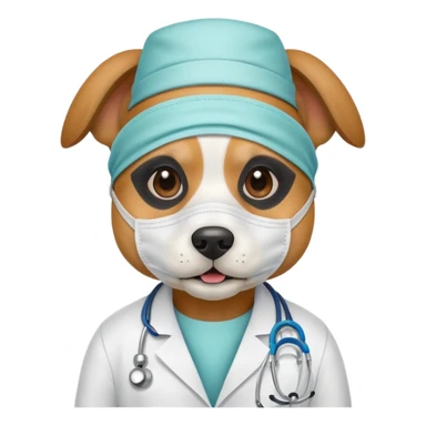 doctor dog Wearing Medical Mask sticker