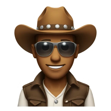 Smirking Cowboy in Sunglases sticker