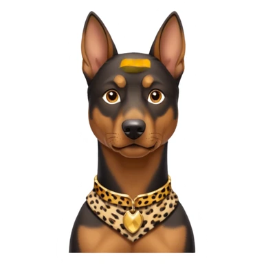 Doberman German shepherd mix with a cheetah collar on sticker