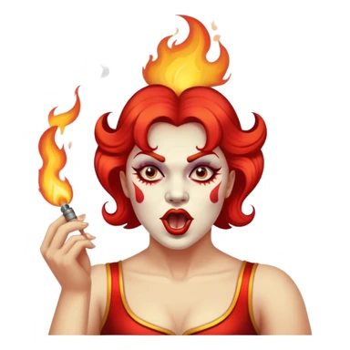 Vintage circus performer spitting fire sticker