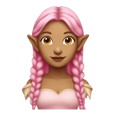 tan-skinned elf girl with pink hair sticker