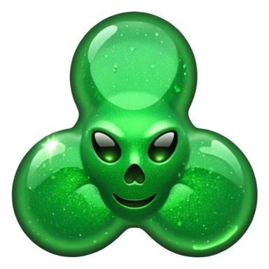 glitter green toxic symbol sticker