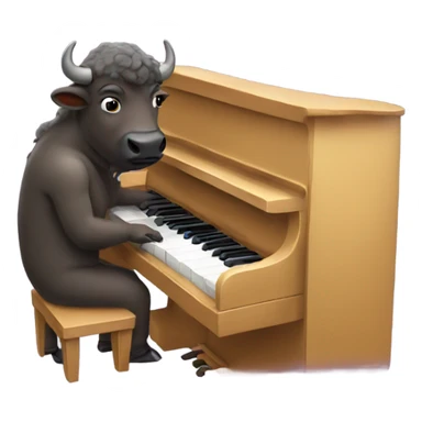 Buffalo playing the piano sticker