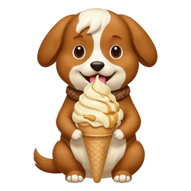 dog eating icecream sticker