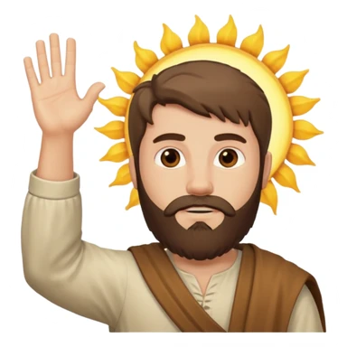 joshua bible chracter bearded man raising his hand stopping the sun sticker