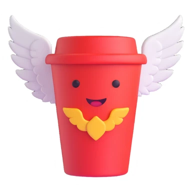 a cup with wings sticker