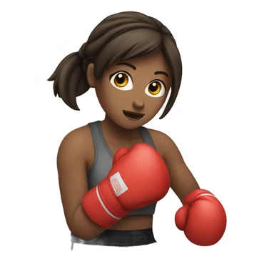 white brunette girl boxing sticker