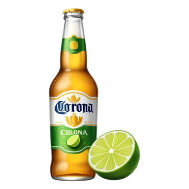 Corona beer bottle with lime sticker