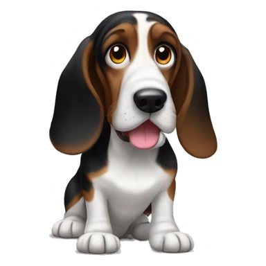 Black and brown basset hound beagle  sticker