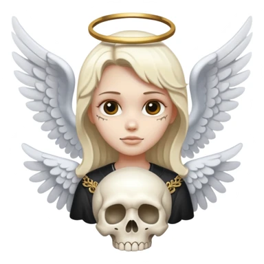 angel and skull together sticker