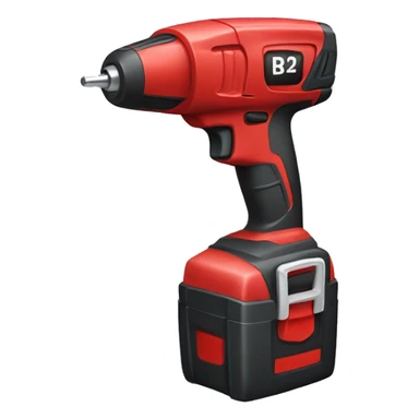 Red power tool battery sticker