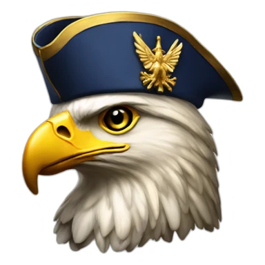 golden imperial eagle with napoleon tricorne hat sticker