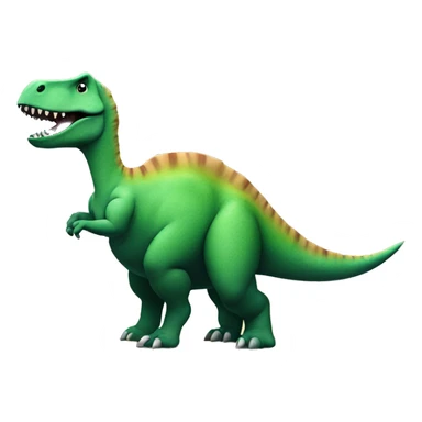 A dinosaur whose background is a colored cloud and there is grass on the ground and a mountain behind it sticker