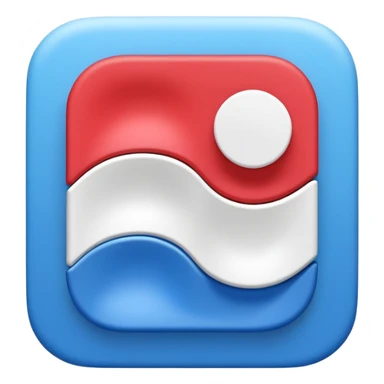 Create a modern, clean vector illustration of the Deezer app icon, designed in a smooth flat + soft 3D illustration style.
The icon should be placed inside a rounded square app icon shape, centered perfectly.


 sticker