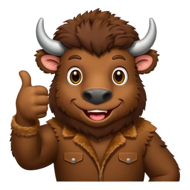 Funny bison showing thumbs up sticker