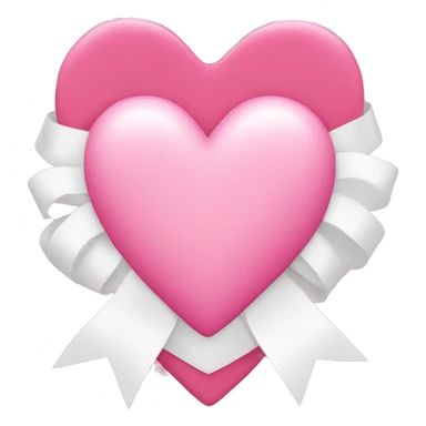 Pink hear with white ribbon around it sticker