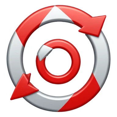 Prompt 15: "Is your backup plan."
Graphic: 🔄 Refresh/loop arrows icon (white with red highlights).
Animation: Arrows rotate smoothly.
Background: Transparent. sticker