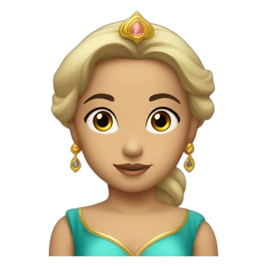 caucasian toddler face dressed as princess jasmine of alladin sticker