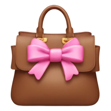 Brown miu miu bag with a pink bow sticker