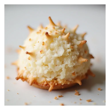 realistic coconut macaroon, photorealistic style sticker