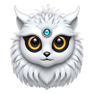  exotic futuristic modern white cyber-Fakémon-Digimon-Trico-creature sticker