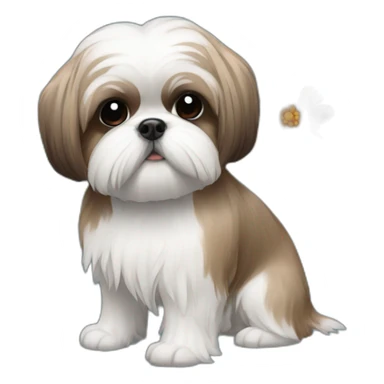 Shihtzu with flowers  sticker