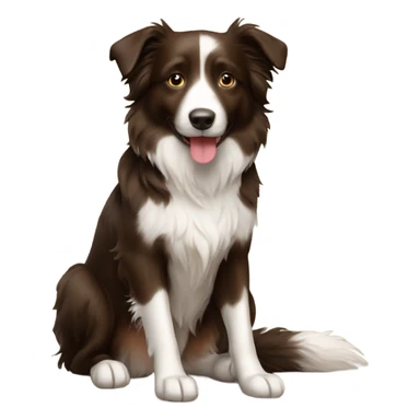 border collie brown sitting sticker