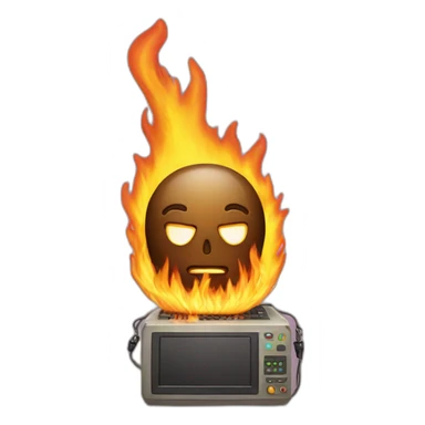 computer burning man extenguishing sticker