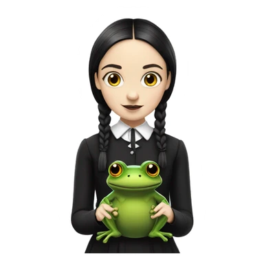 WEDNESDAY ADAMS WITH FROG sticker