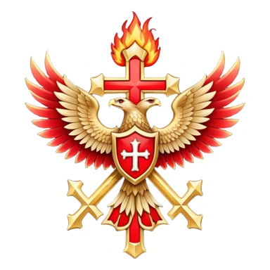 templar eagle fire cross sticker