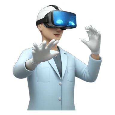 Surgeon-performing-Breast-surgery-with-virtual-reality-display sticker