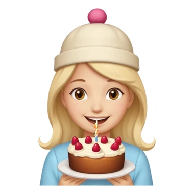 I want a girl having cake in her cake sticker