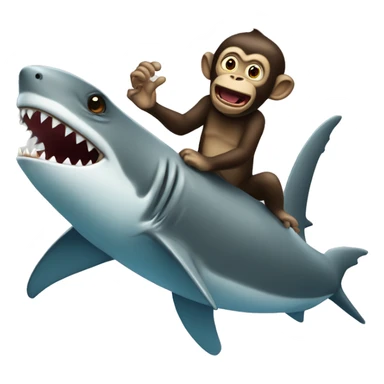 stinky monkey riding a shark sticker