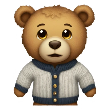  A teddy bear in a sweater that says "I'm glad you're mine." sticker