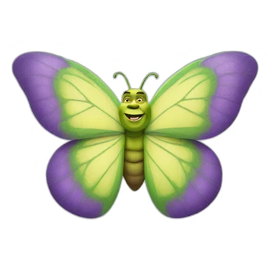 Shrek on a butter fly sticker