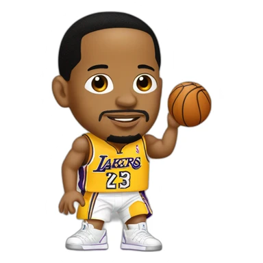 allen iverson wearing yellow lakers jersey sticker