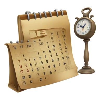 calendar with a clock and a torah sticker