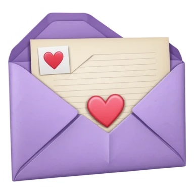light purple love letter sticker