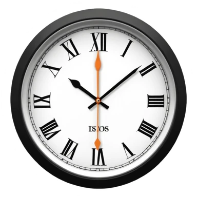 wall clock showing 10 am sticker