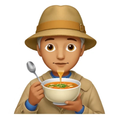 Çorba içen adam gerçekçi sticker