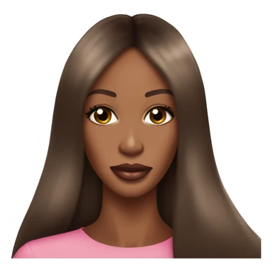 Naomi Campbell pretty runway long hair pink sticker