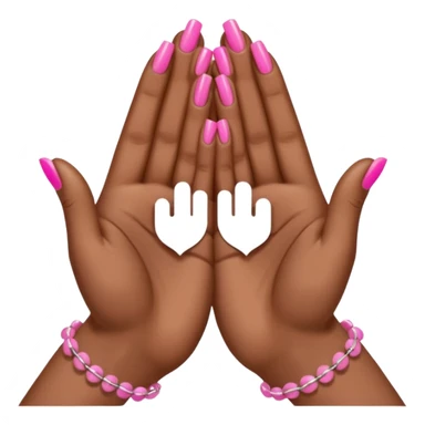 brown prayer hands with pink nails  sticker