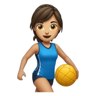 Une fille brune fait du handball sticker