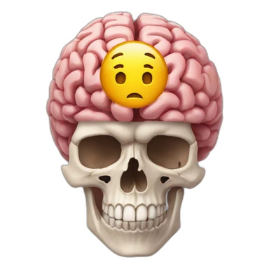 Super brain inside a skull sticker